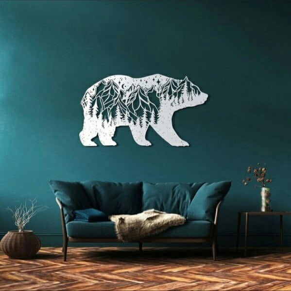 Laser Cutting Wall Panel Bear DXF File - Dezin