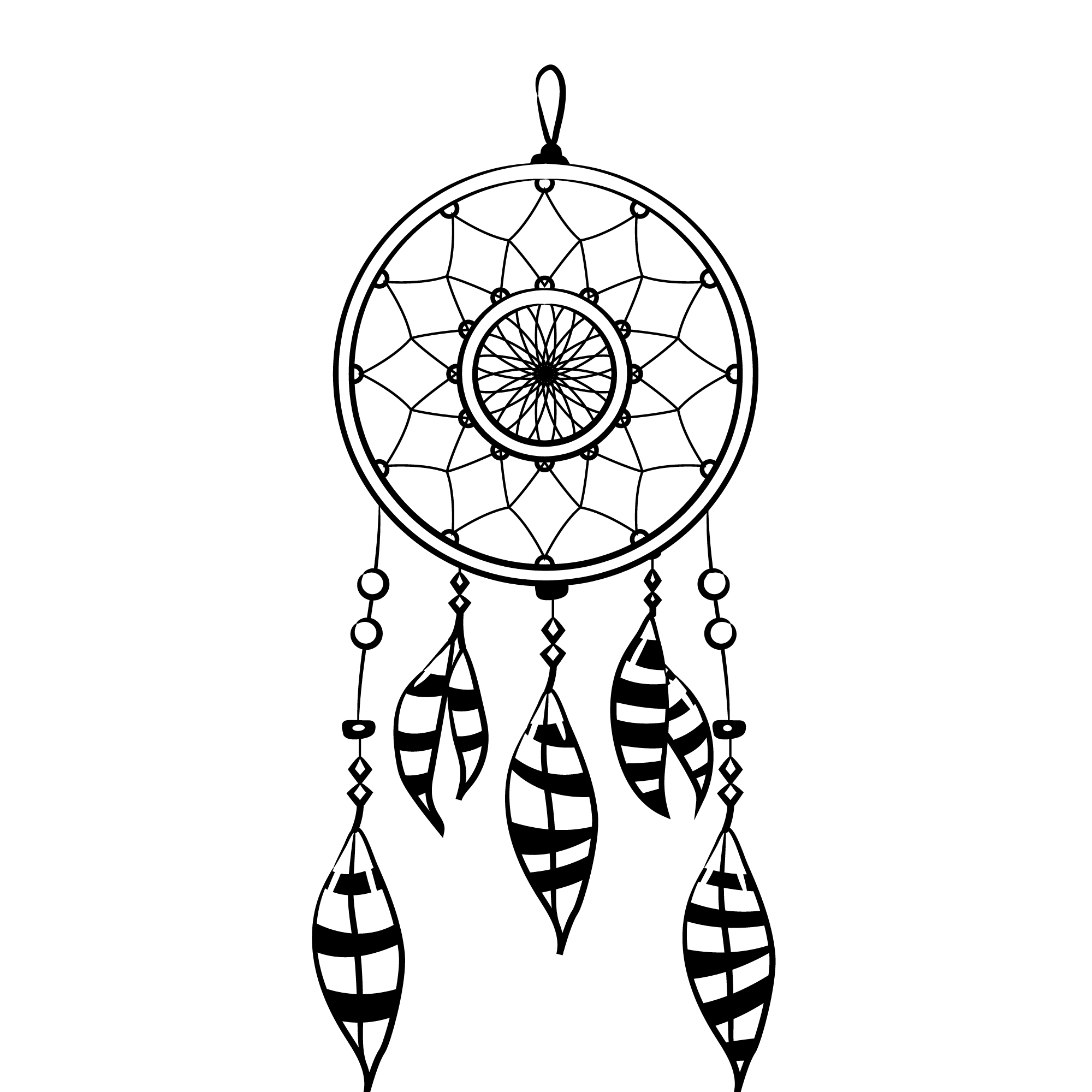 Layout of Dream Catcher 5 DXF SVG File Free Vector - Dezin