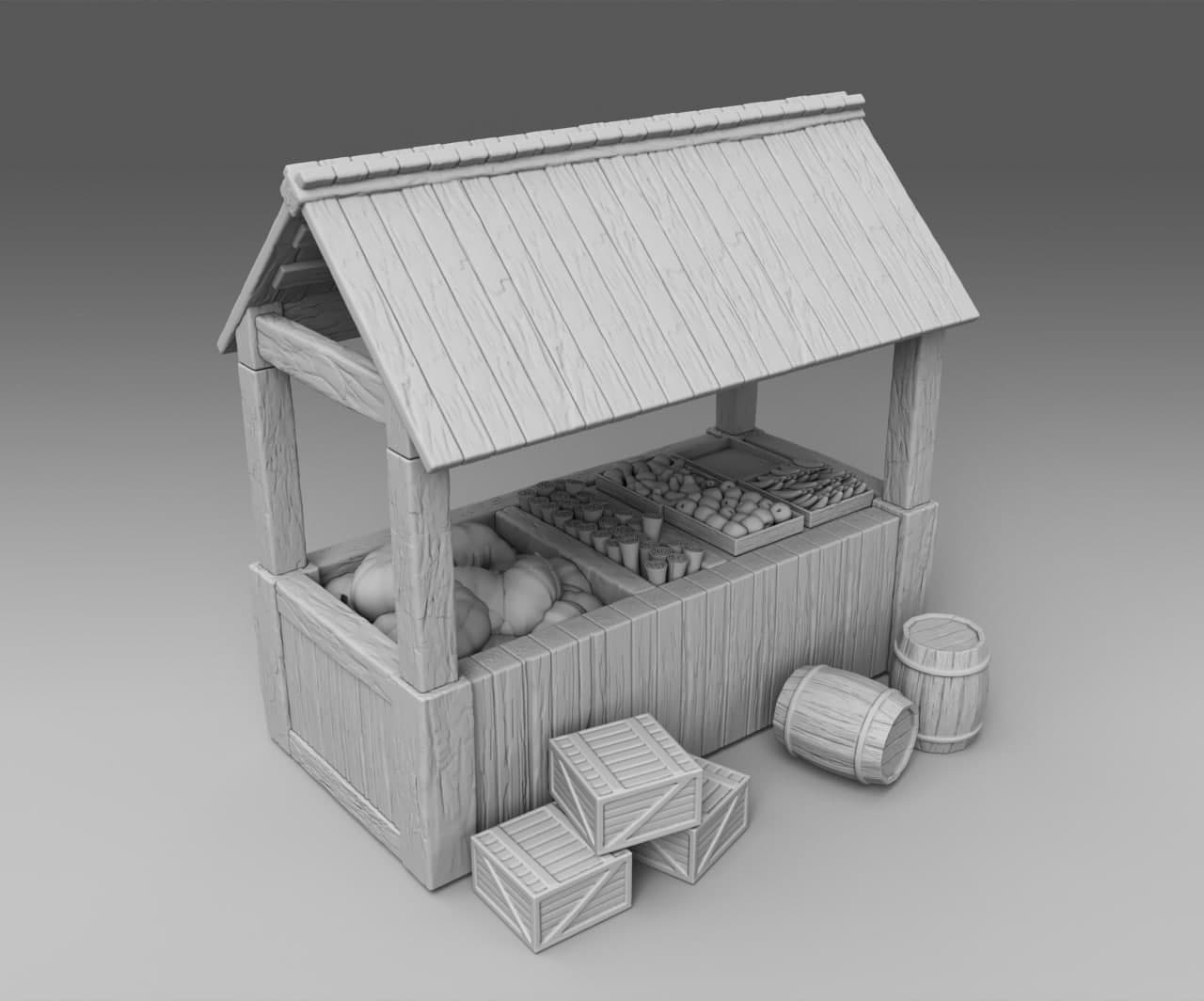 Best Quality Market Stall 1 :Free 3D Print Files - Dezin.info