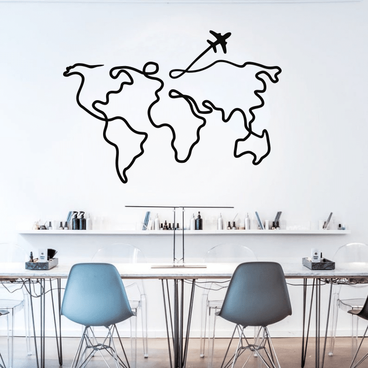 Metal World Map, Metal Wall Decor, Metal Wall Art, Steel World Map - Dezin