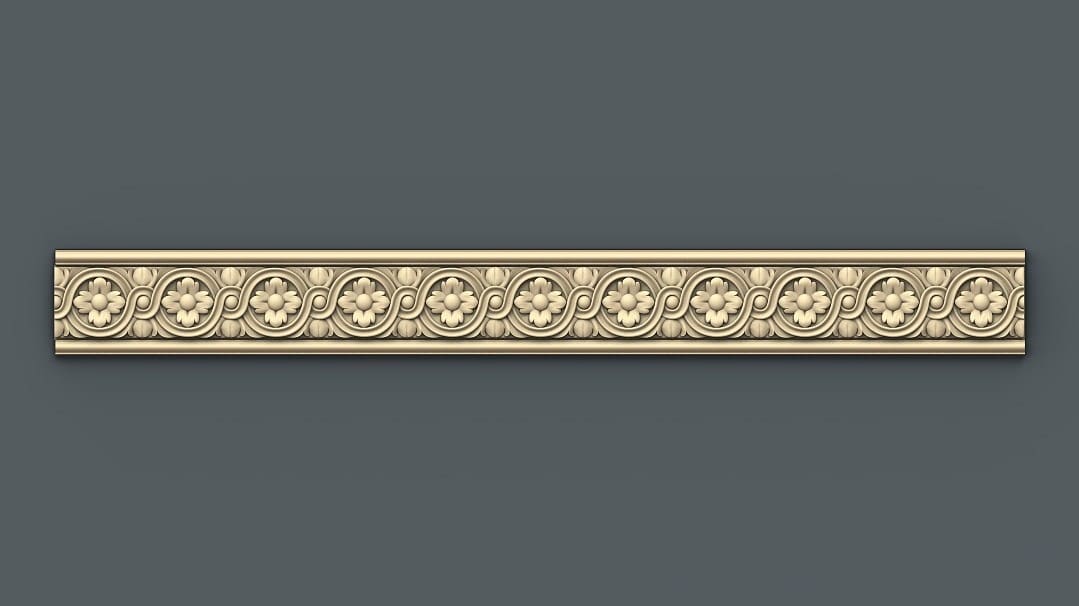 Royal Border 3D STL Model For CNC Router, Relief Woodworking 026 - Dezin