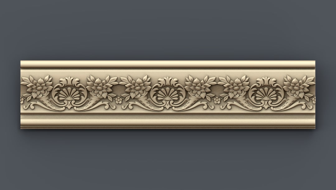 Royal Border 3D STL Model For CNC Router, Relief Woodworking 052 - Dezin