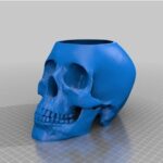 Skull Pot with Drain Holes 3d print files stl format - Dezin