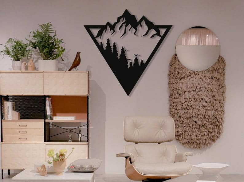 Triangle Mountain Landscape Wood Wall Art - Dezin