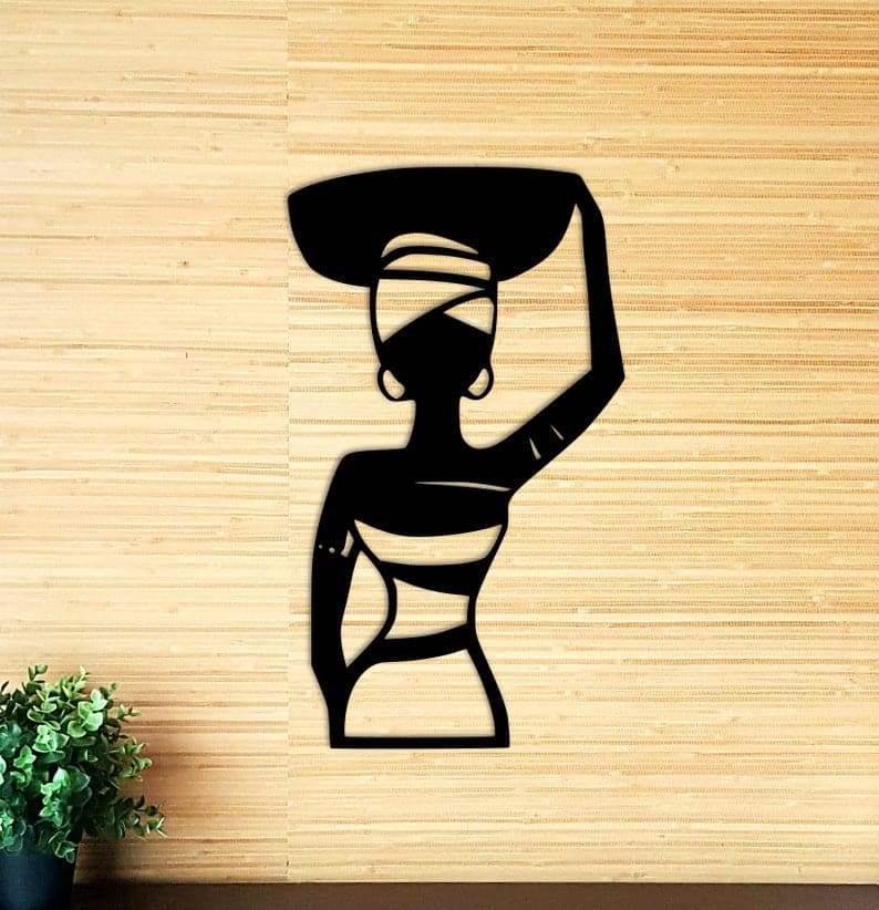 African Woman Wall Art Wooden Tribe Wooden Wall Art - Dezin