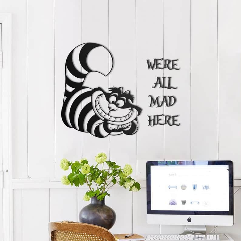 Alice We are Mad Metal Wall Art Free Vector - Dezin