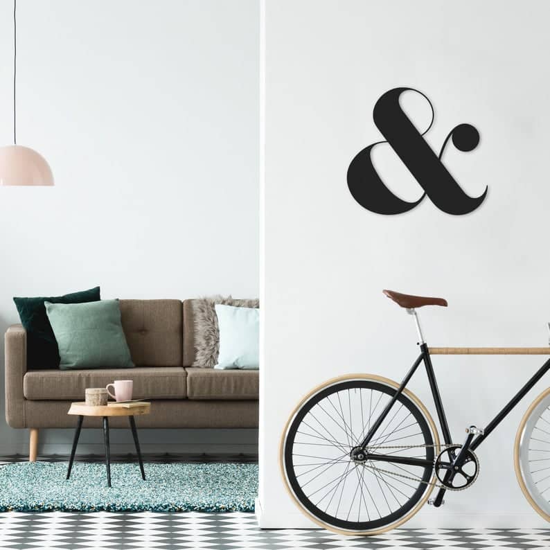 Ampersand Metal Wall Art, Metal Wall Sign, Metal Wall Hanging - Dezin