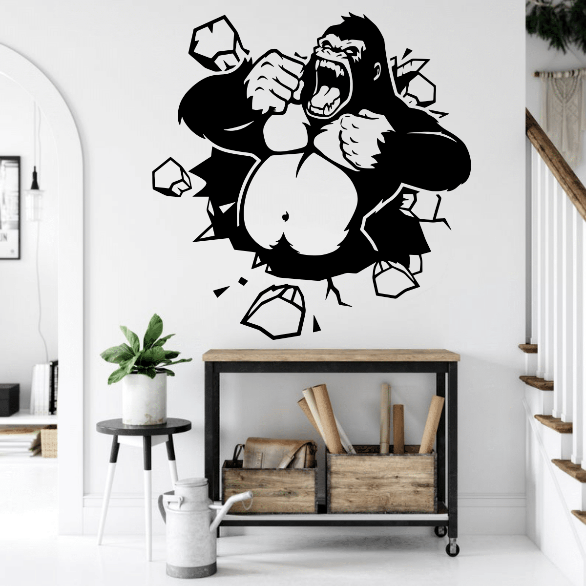 Angry Gorilla Wall Decor Free Vector - Dezin