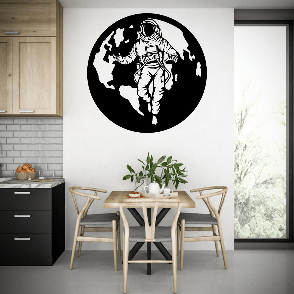 Astronaut in Space Wall Decor Free Vector - Dezin
