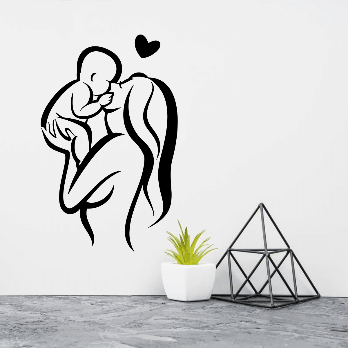 Baby with Mom Wall Decor Free Vector - Dezin