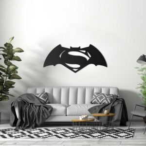 Batman Superman Metal Wall Art Decor 3D Wall Silhouette