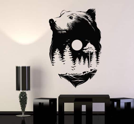 Bear Wall Art Wall Decor CDR Free Vector - Dezin