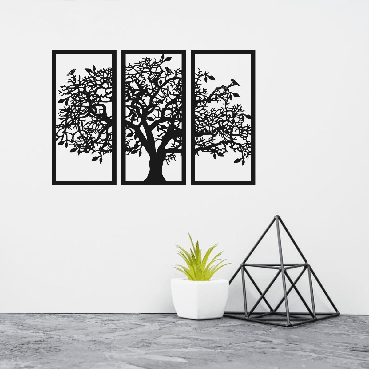 Birds on Tree Wall Decor Panel Free Vector - Dezin