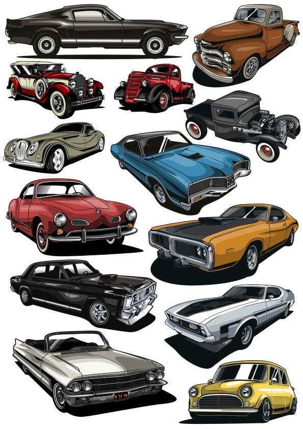 Cars Set CDR Free Vector - Dezin