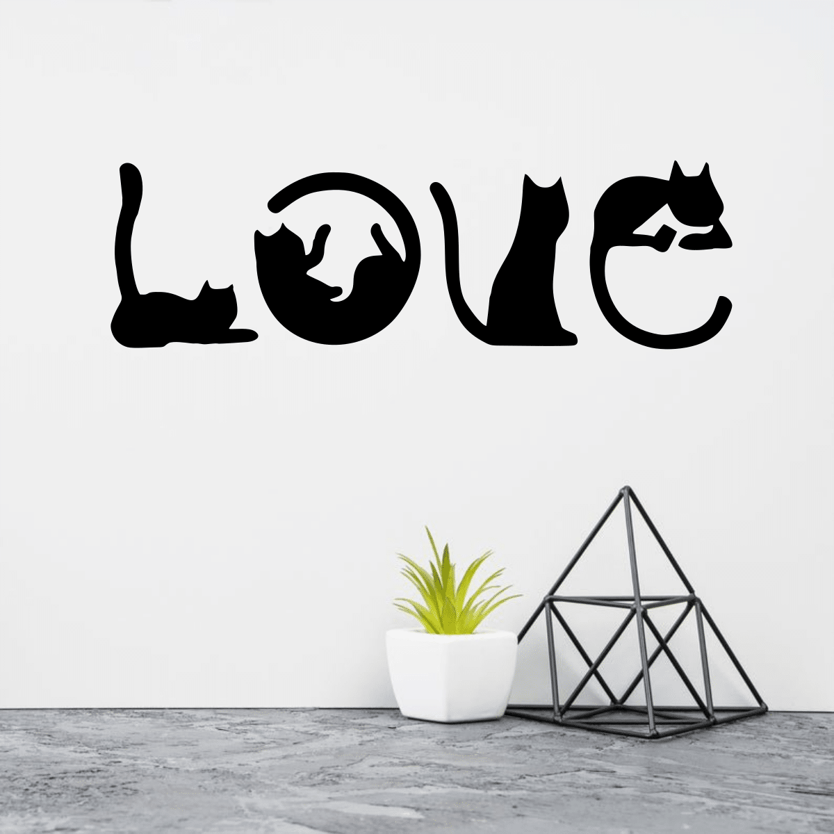 Cat Love Wall Decor, Wall Art Free Vector - Dezin