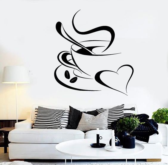 Coffee shop kitchen cafe Wall Sticker Free Vector - Dezin