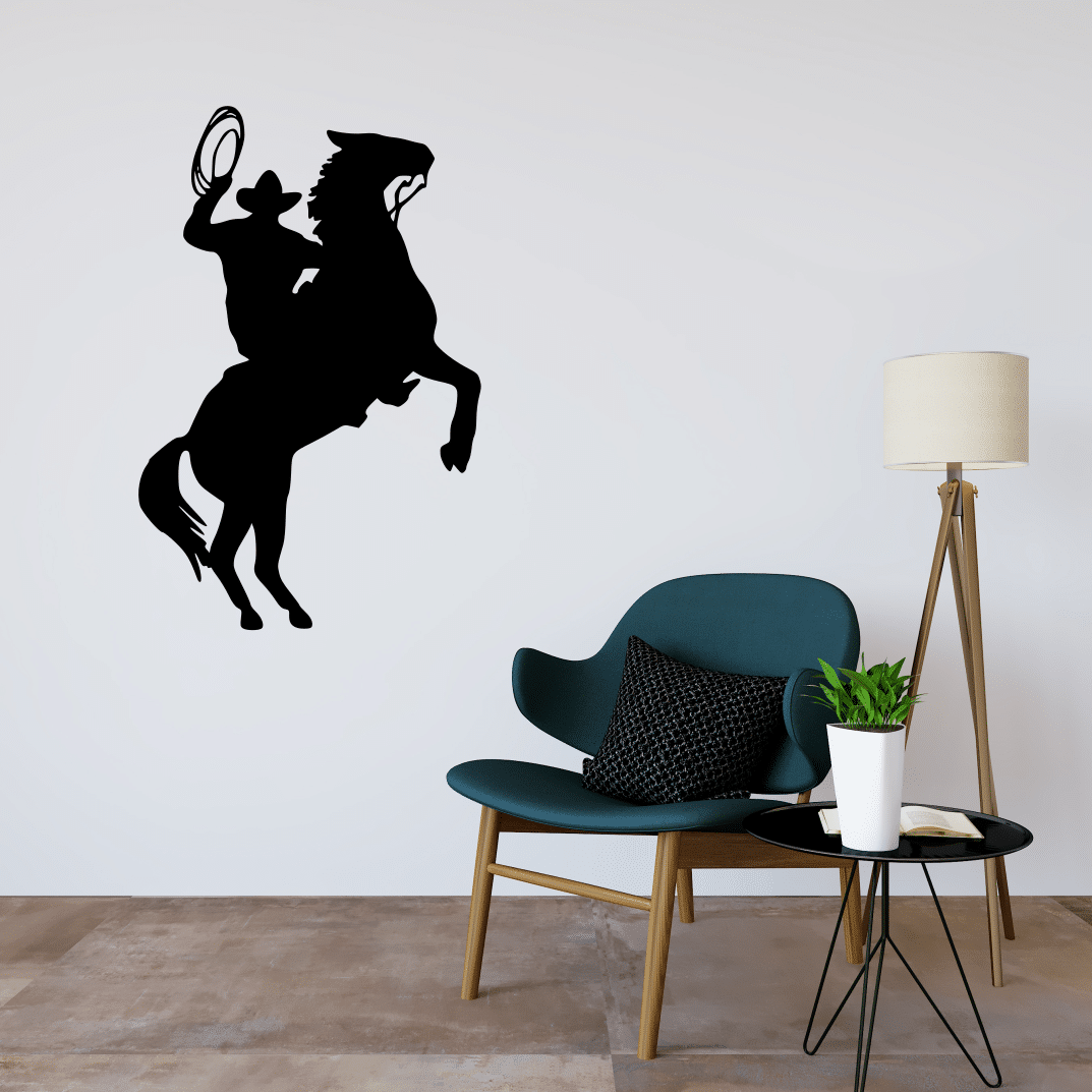 Cowboy Horse Rider Wall Decor Free Vector - Dezin