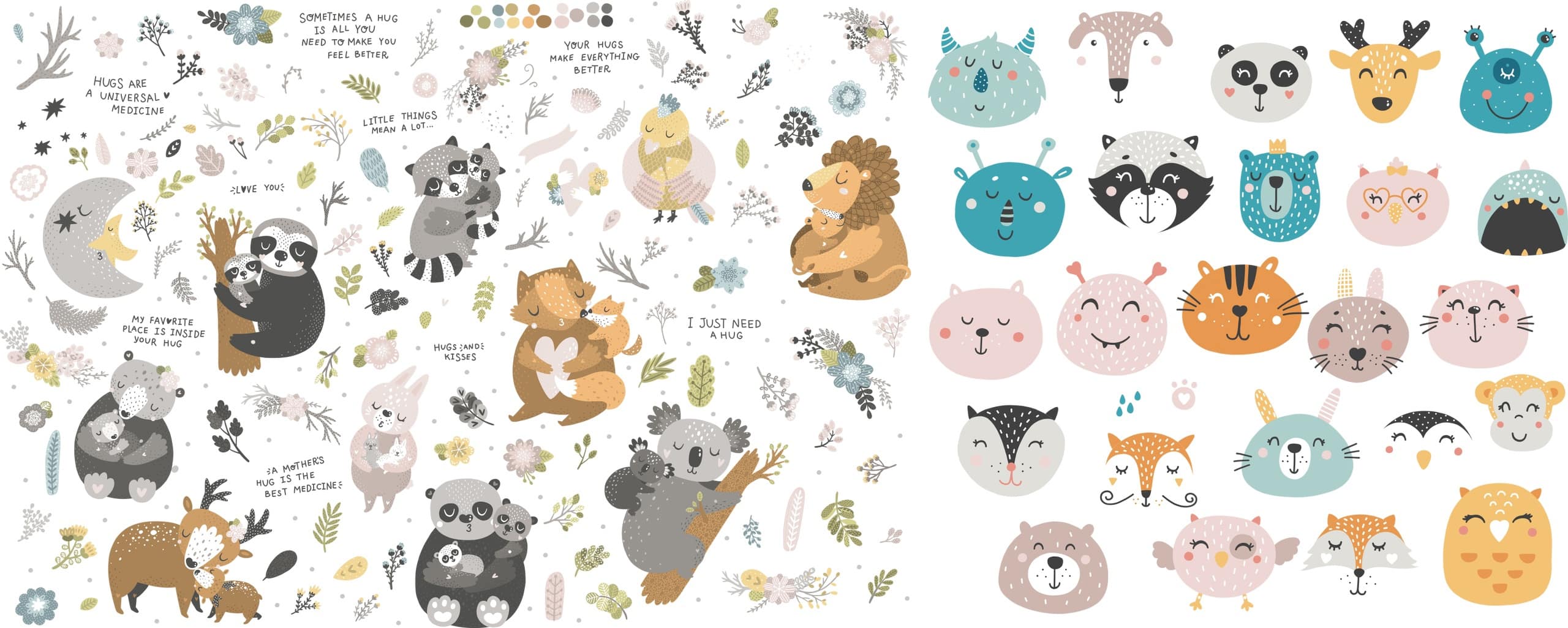 Cute Animal Set CDR Free Vector - Dezin