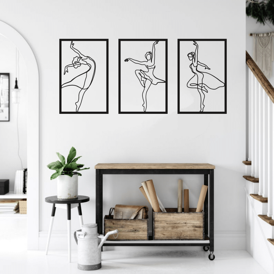 Dancing Women One Line Art Wall Decor - Dezin