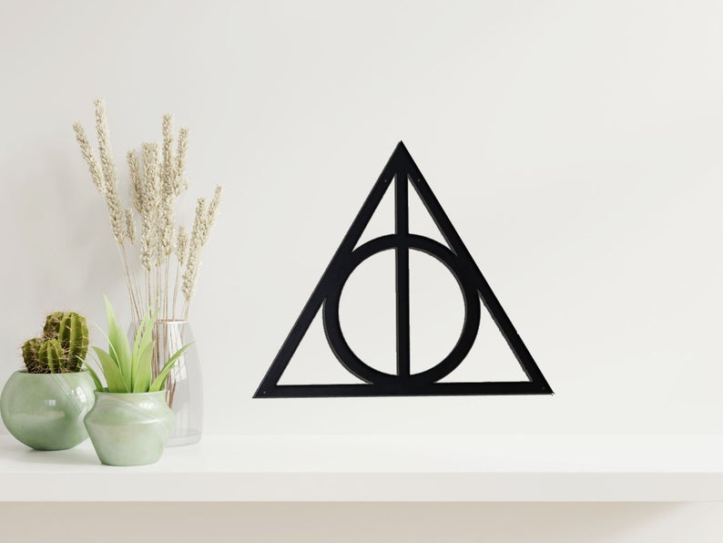 Deathly Hallows Metal and Wooden Wall Art, Metal and Wooden - Dezin