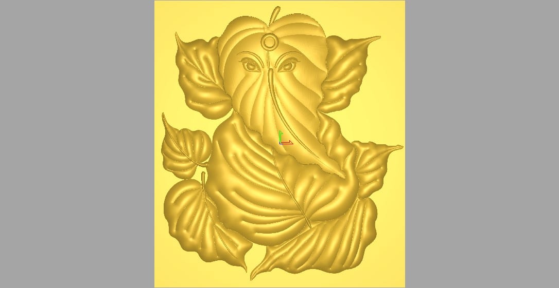 Decorative Ganesh Design 3d Model for CNC Wood Carving 04 - Dezin