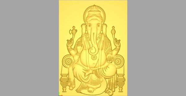 Decorative Ganesh Design 3d Model for CNC Wood Carving 12 - Dezin