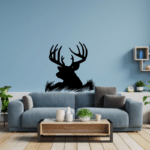 Deer - 2 Metal Decor Art - Black Metal Wall Art For Home Gift - Dezin