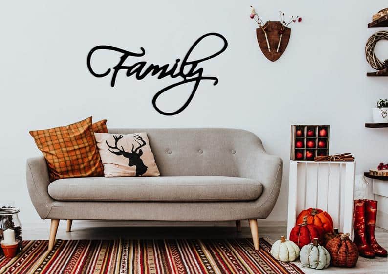 Family Sign Metal Wall Sign Metal Art Steel Sign Metal Decor