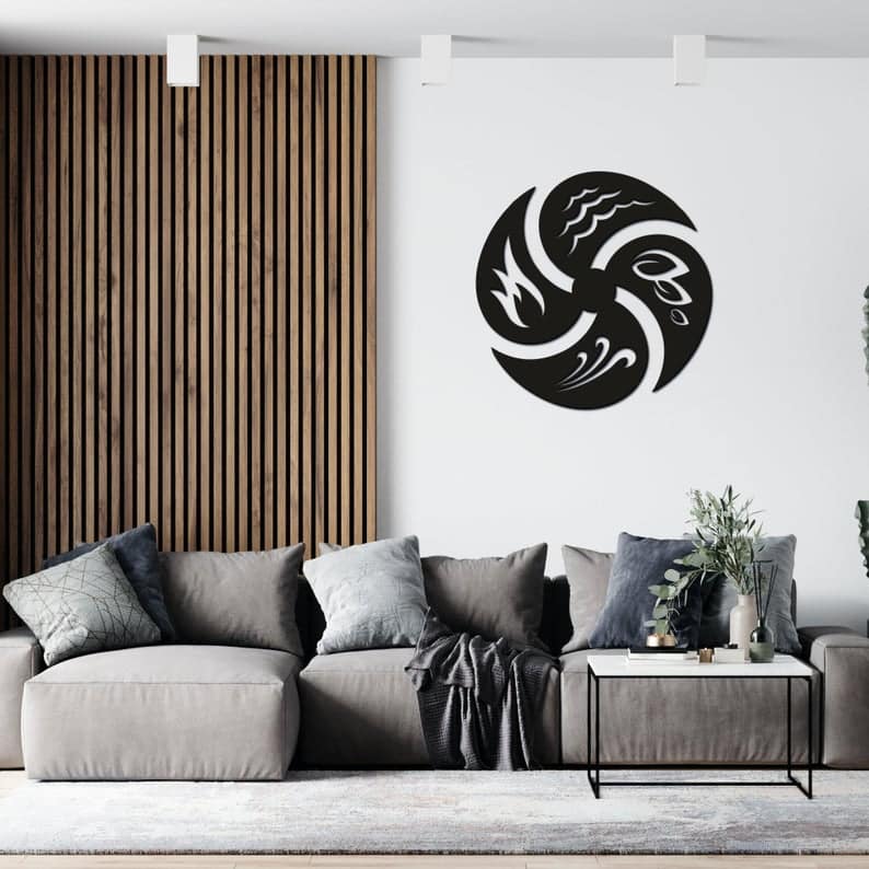 Laser Cut Four Elements 4 Symbols Wall Decor Free Vector - Dezin.info