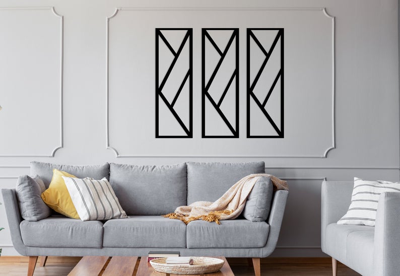 Geometric Metal Wall Decoration Minimalistic Design - Dezin