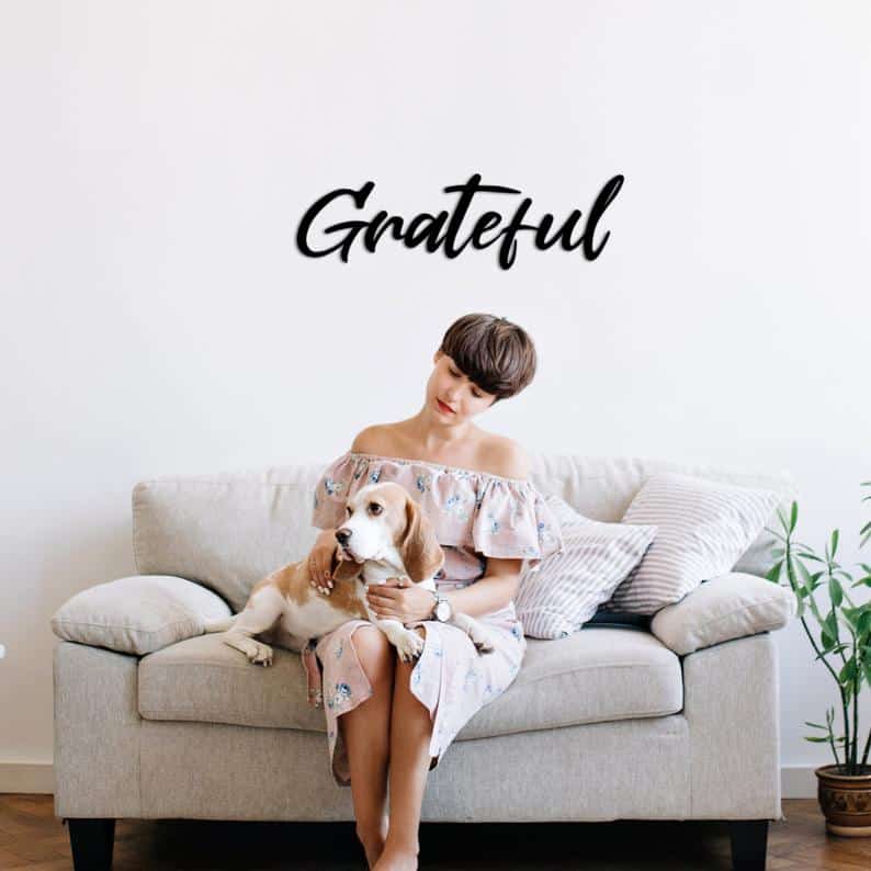 Grateful - Metal Wall Art, Metal Wall Decoration, Metal Wall Sign - Dezin