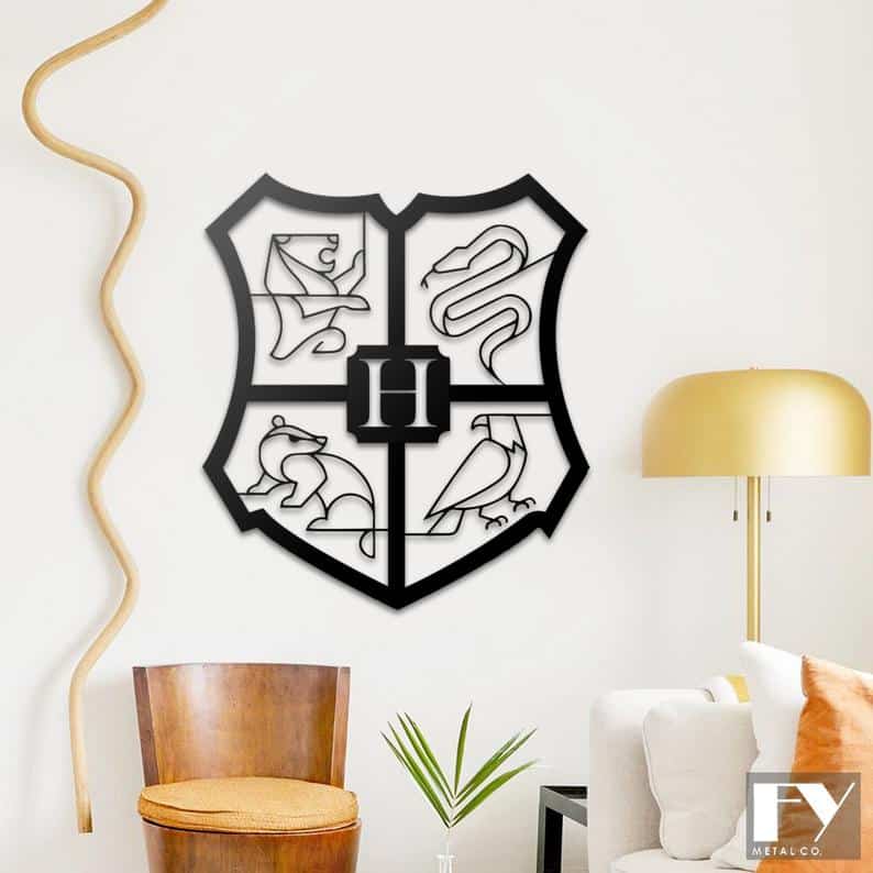 Houses of Hogwarts School Symbols Metal Wall Art - Dezin