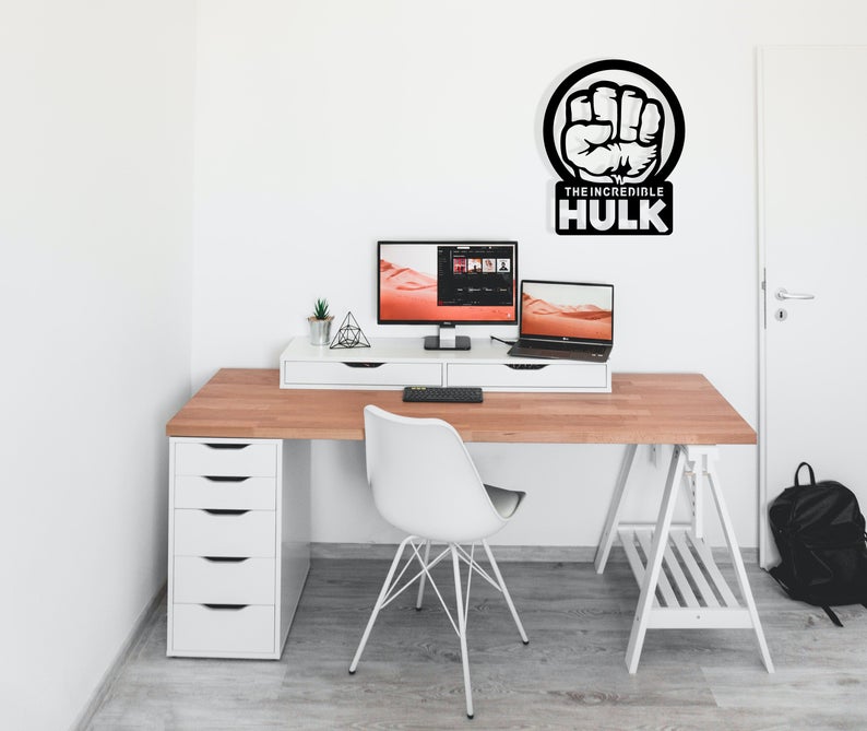 Hulk Wood Wall Art, Geometric Incredible Hulk Movie Wall Decor