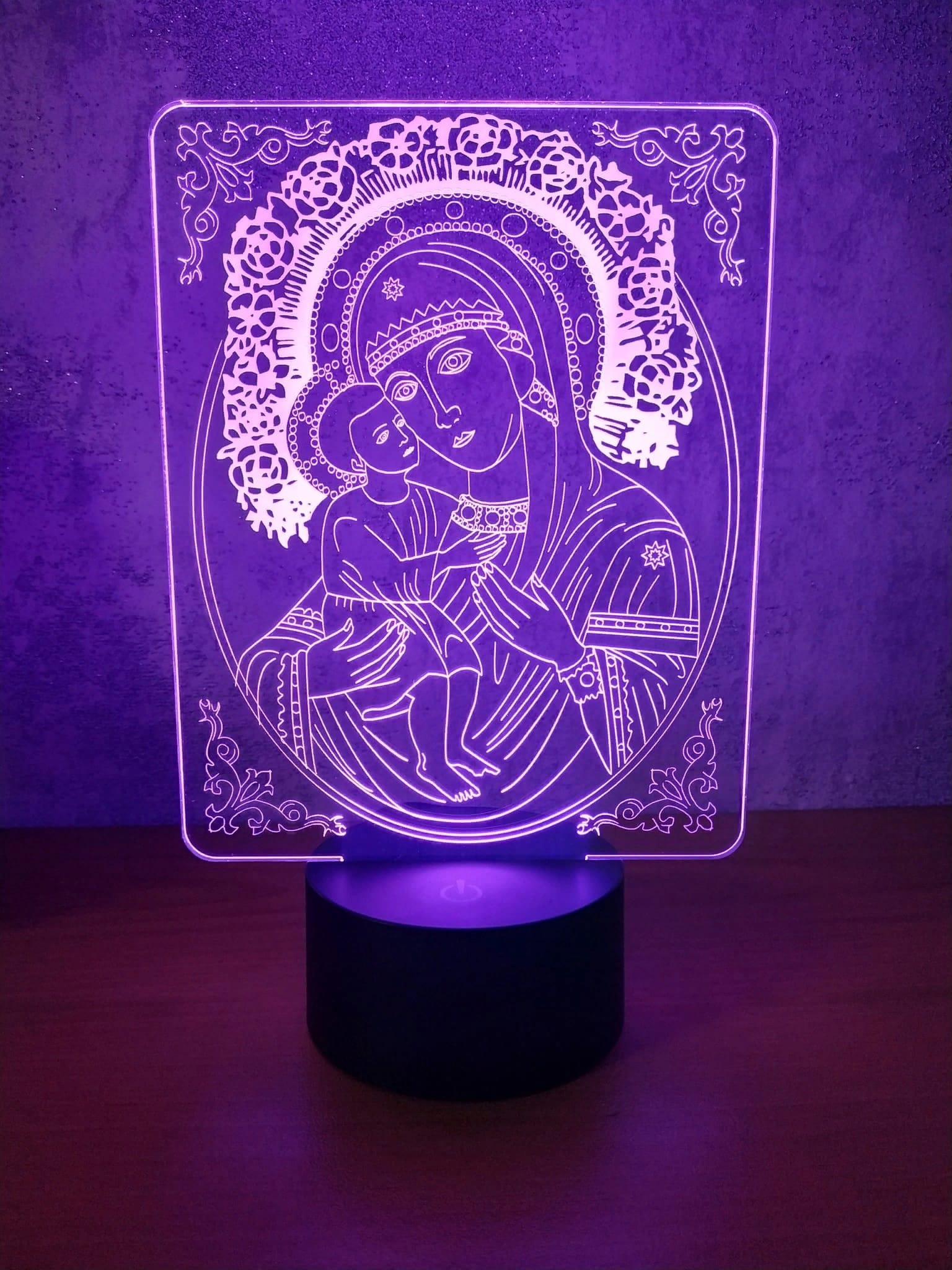 Icon of the Virgin Acrlic Lamp Free Vector - Dezin