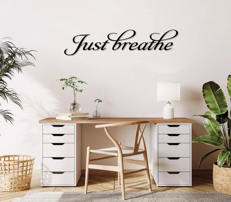 Just Breathe Sign, Anniversary Gift, Gift For Motivation Vector File - Dezin