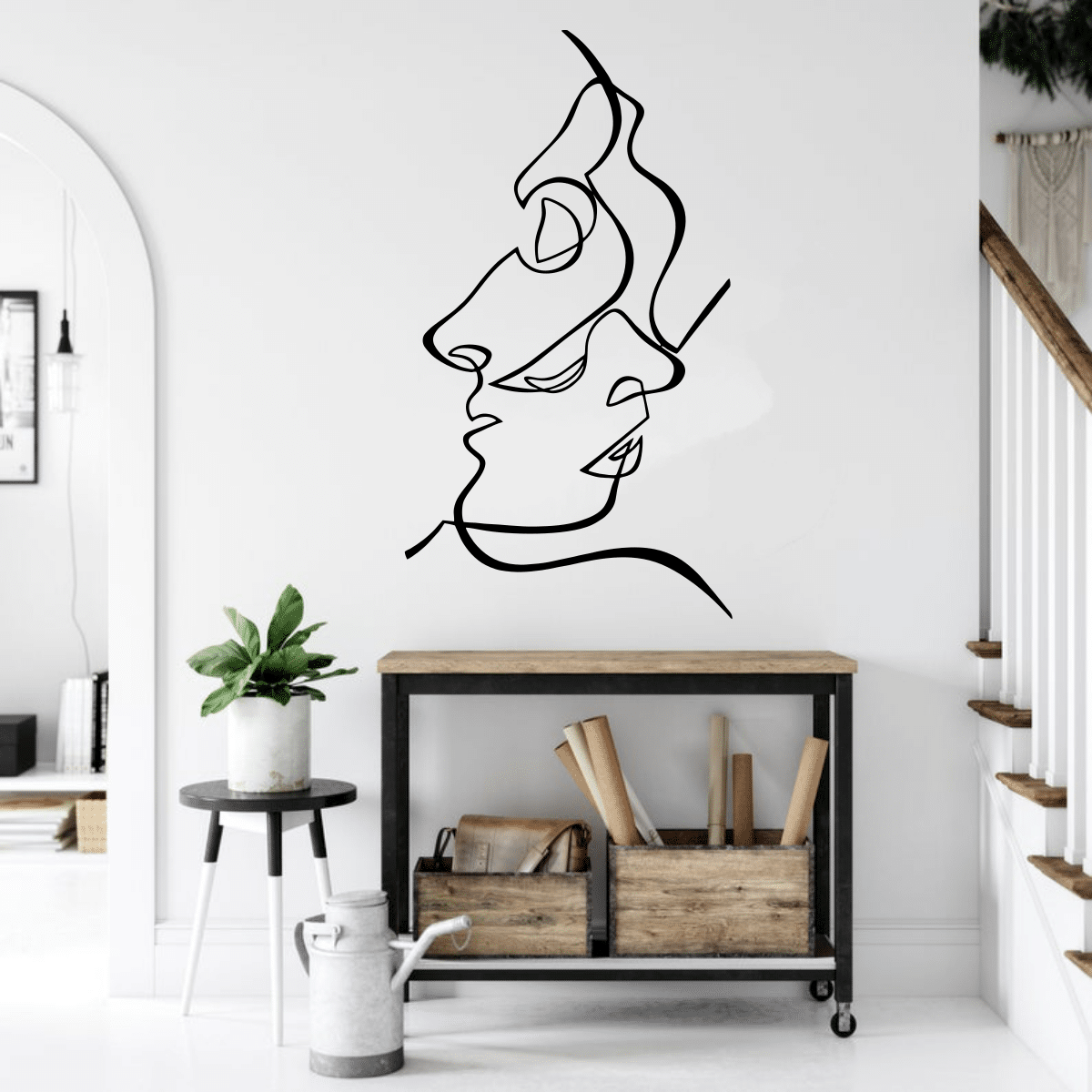 Lady Face Line Art Wall Decor Free Vector - Dezin