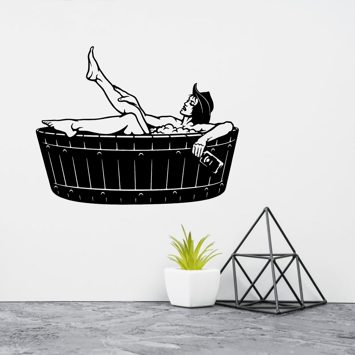 Lady in Bath Tub Wall Decor Panel Free Vector - Dezin