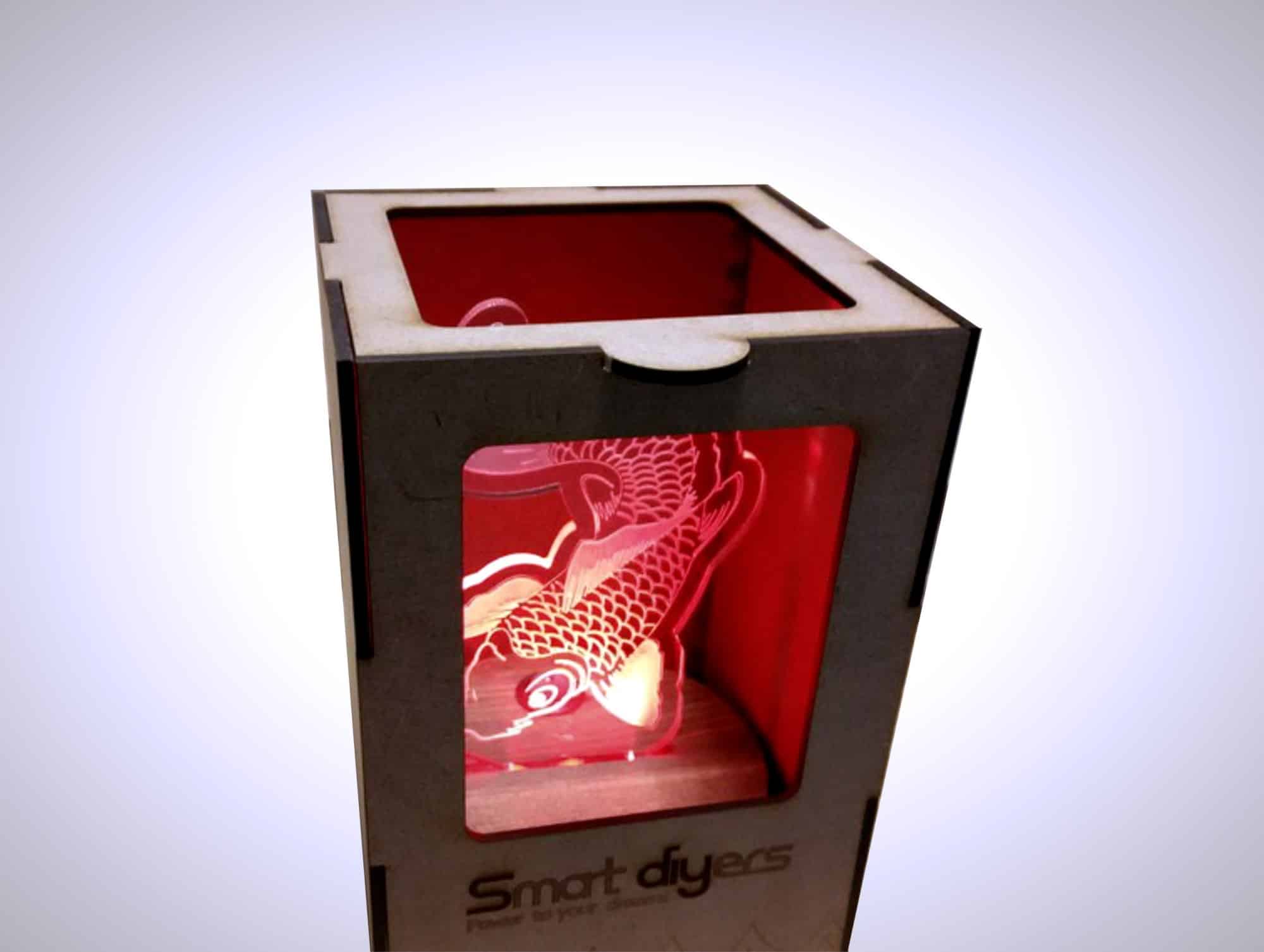 Laser Cut Fish Night Light CDR Free Vector - Dezin