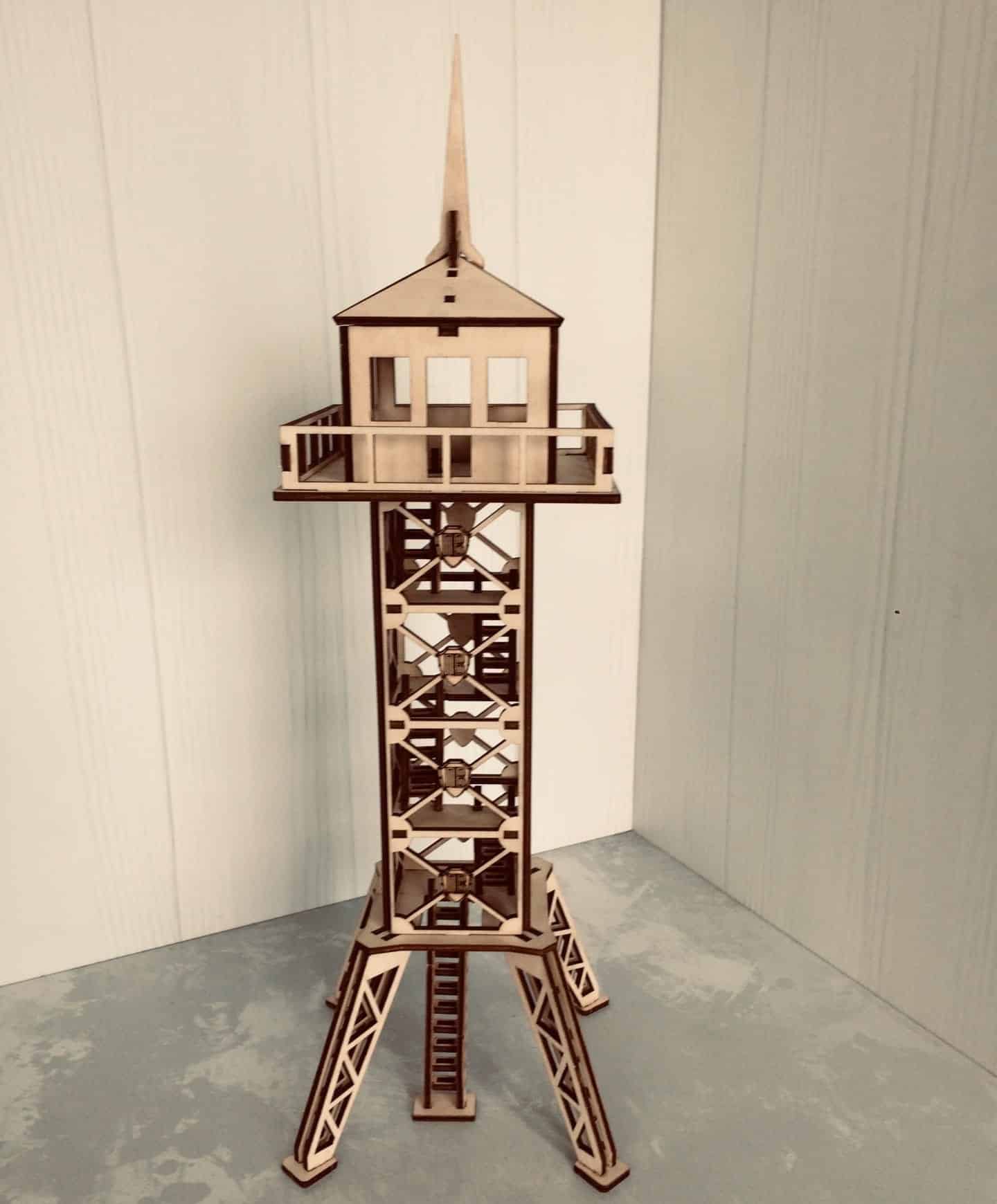 Laser Cut Military Observation Tower 3d Wooden Model CDR File - Dezin