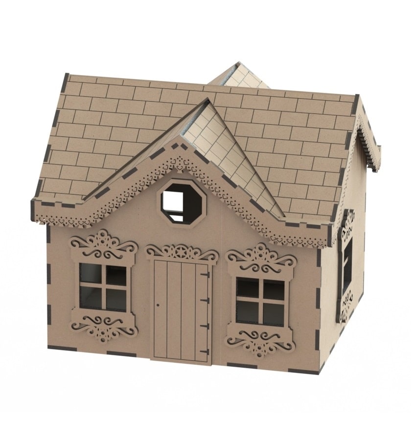Laser Cut Modern Wooden Toy House Wooden Doll House CDR File - Dezin