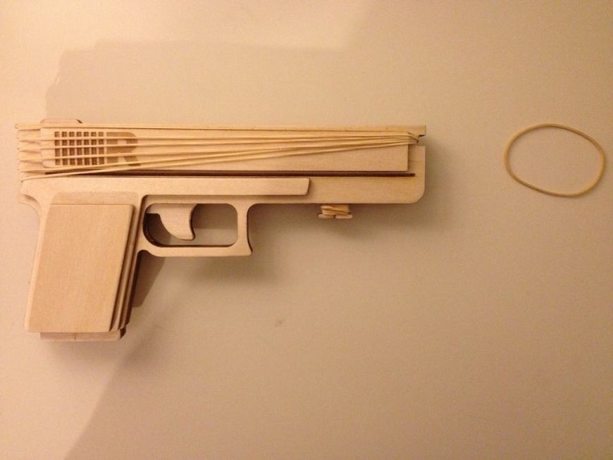 Laser Cut Semiautomatic Rubber Band Gun Free Vector - Dezin