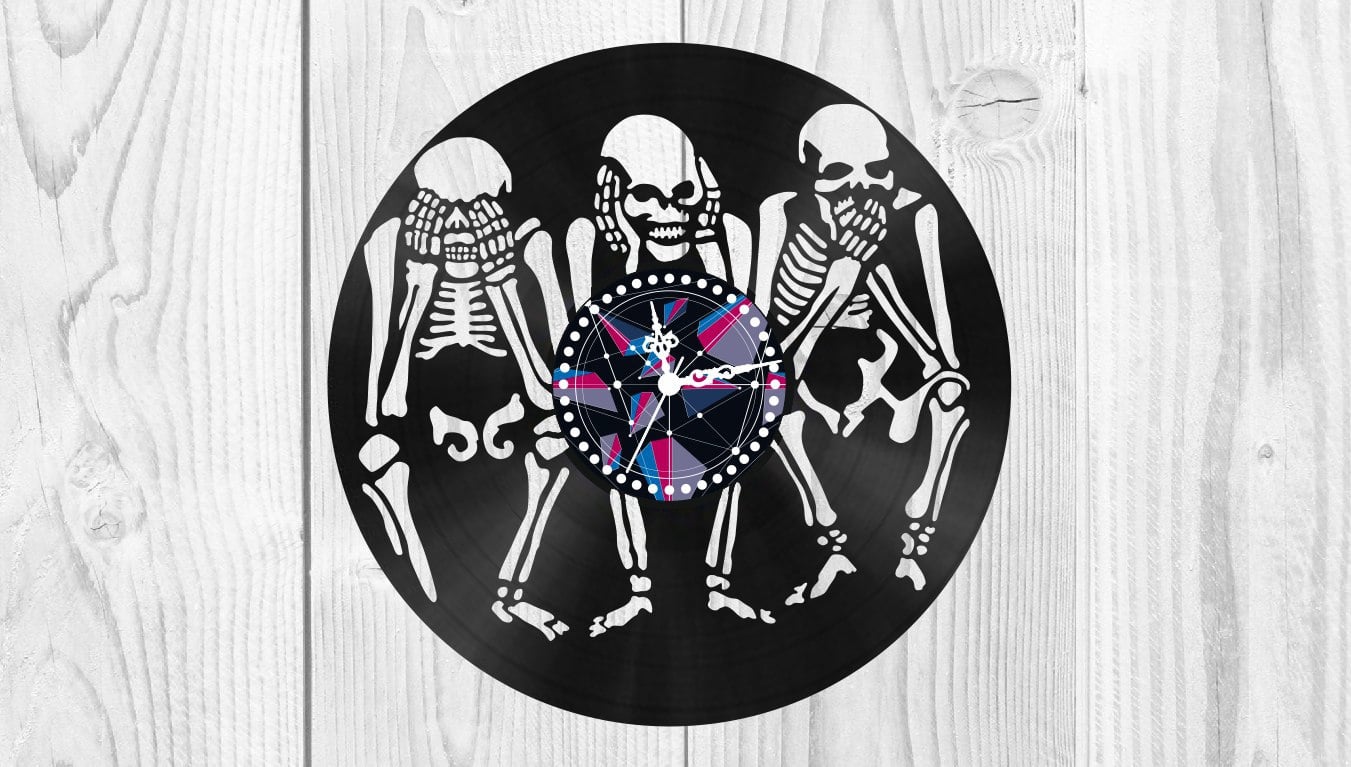 Laser Cut Skeleton Clock CDR Free Vector File - Dezin