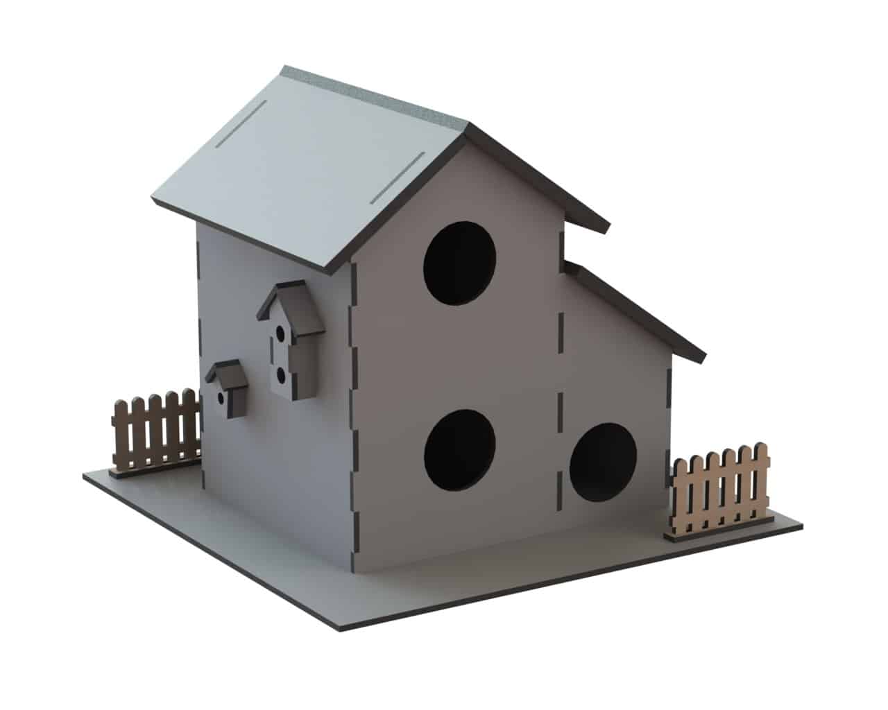 Laser Cut Wooden Bird House Birds Nest Box CDR Vector File - Dezin