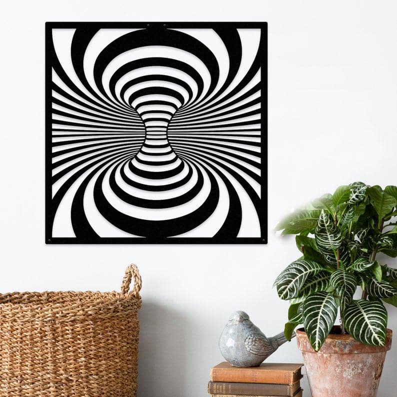 Metal Illusion Wall Art, Metal Boho Wall Decor, Metal Wall Art - Dezin
