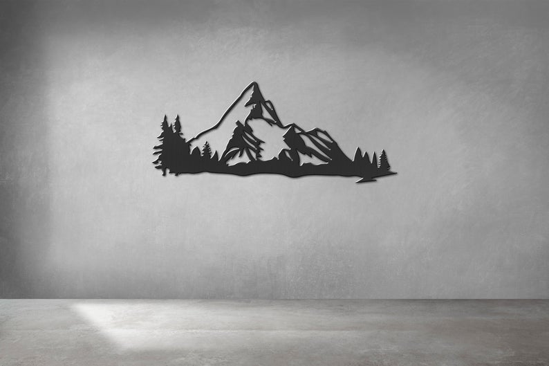 Metal Mountain Landscape, Mountains Metal Wall Art - Dezin.info