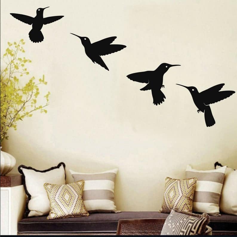 Metal Wall Art, Bee Birds- Hummingbirds Metal Art Free Vector - Dezin