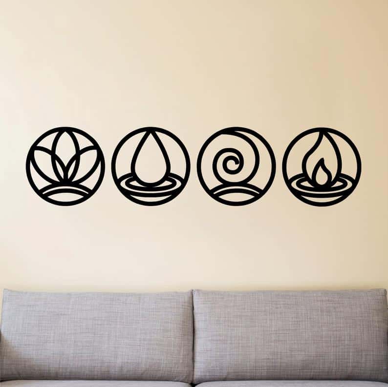 Metal Wall Art, Four Elements Metal Wall Decor, Home Decor - Dezin