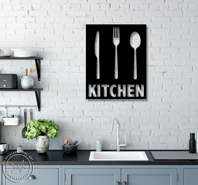 Metal Wall Art KITCHEN Sign Free Vector - Dezin