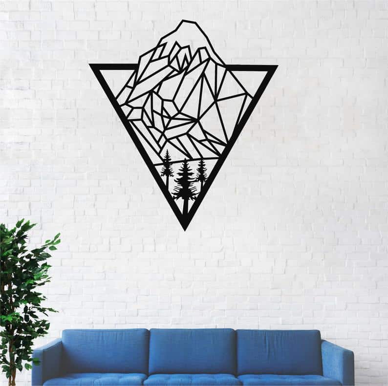 Metal Wall Art, Metal Mountain Wall Decor, Mountaineer Gift - Dezin