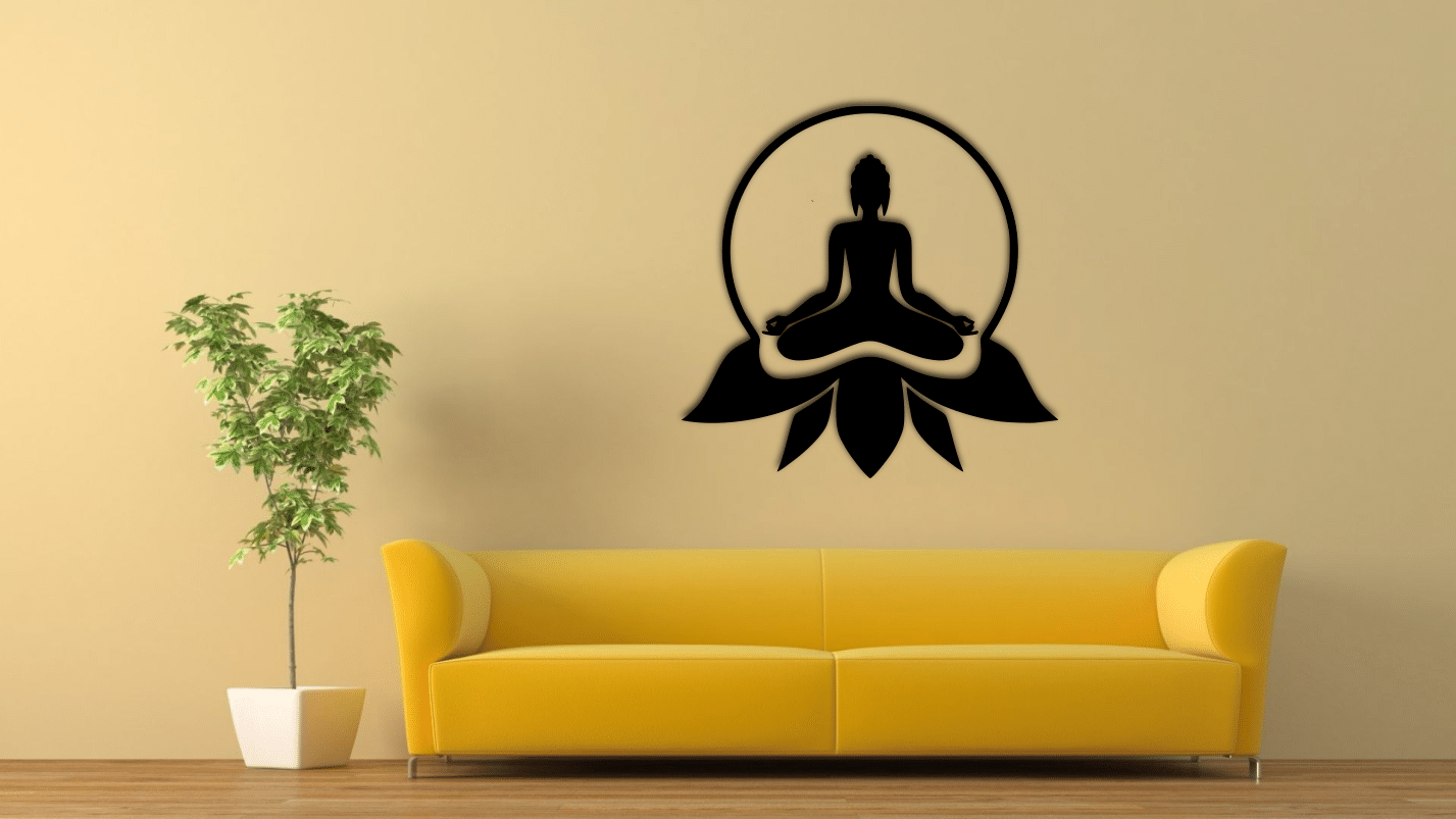 Metal Yoga Decoration, Yoga Sign, Theraphy Wall Decor - Dezin